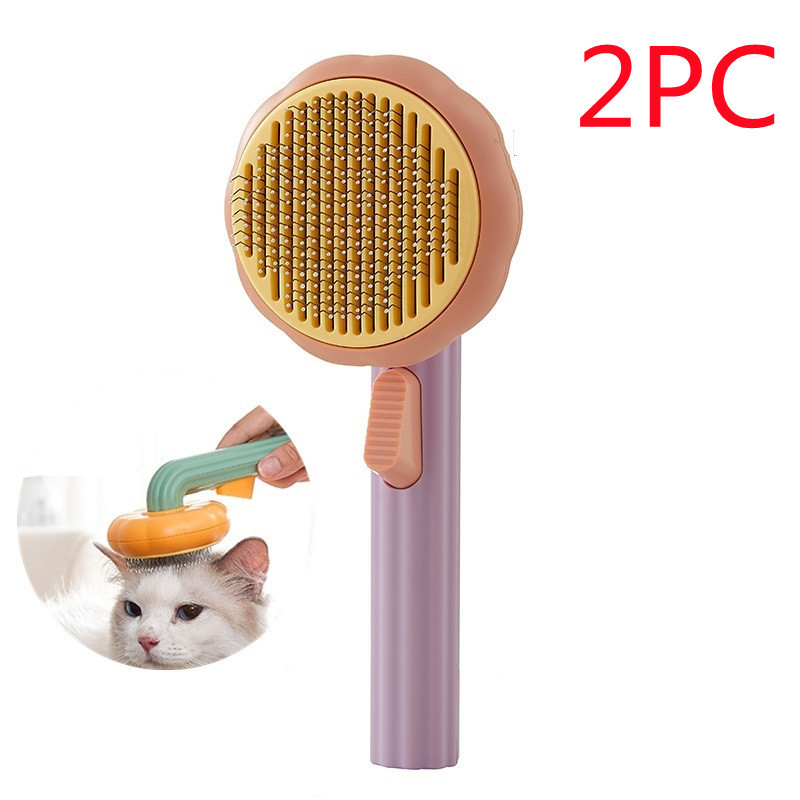 New Pet Cat Brush Hot Selling Hand-held Steel Wire Self-cleaning Comb Looper For Hair Removal - Image 48