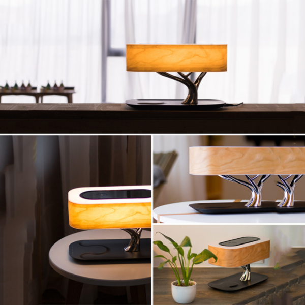 Creative Tree Light Table Lamp Bluetooth-Compatiable Music Speaker Bedside Light Dimmable Phone Wireless Charging Desk Lights - Image 12