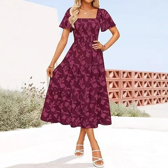 Best-selling Solid-color Off-shoulder High-waist Maxi Dress For Women - Image 3