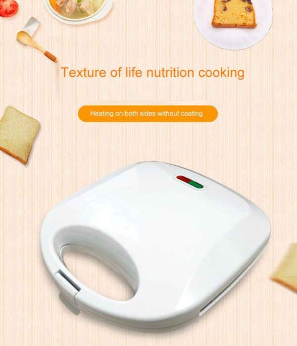 220V white color Double-sided breakfast sandwich machine panini toaster household omelette Fried steak sanwich maker - Image 4