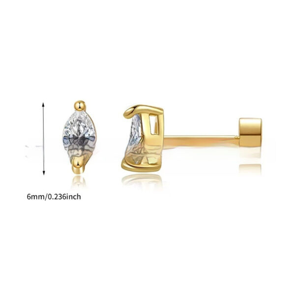 Two-claw Zircon Stud Earrings, Unique Niche Design With Zircon Inlay - Image 6
