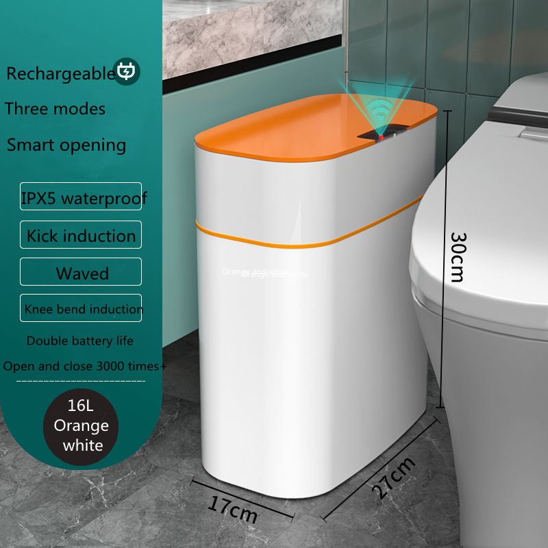 Smart Trash Can With Lid For Bedroom And Living Room Kitchen Storage Box Trash Can Induction Small Car Box Automatic Smart Dustbin Smart Trash Bin - Image 31