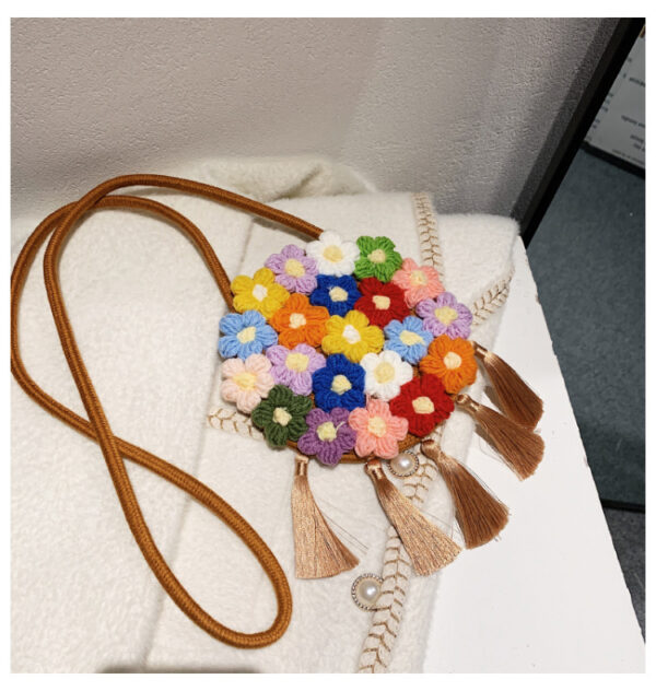 Ethnic Fluffy Bag For Women, Fashion Trend, Floral Small Round Bag, Stylish And Versatile, Can Be Worn On One Shoulder Or Cross-body - Image 31