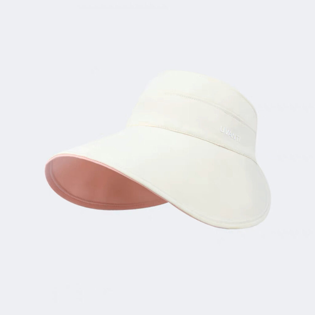 Solid-color Simple Double-sided Wide-brimmed Hat With Empty Crown, Light And Fresh Outdoor Wrap-around Style Large Brim, With Storage Function For Sun Protection.