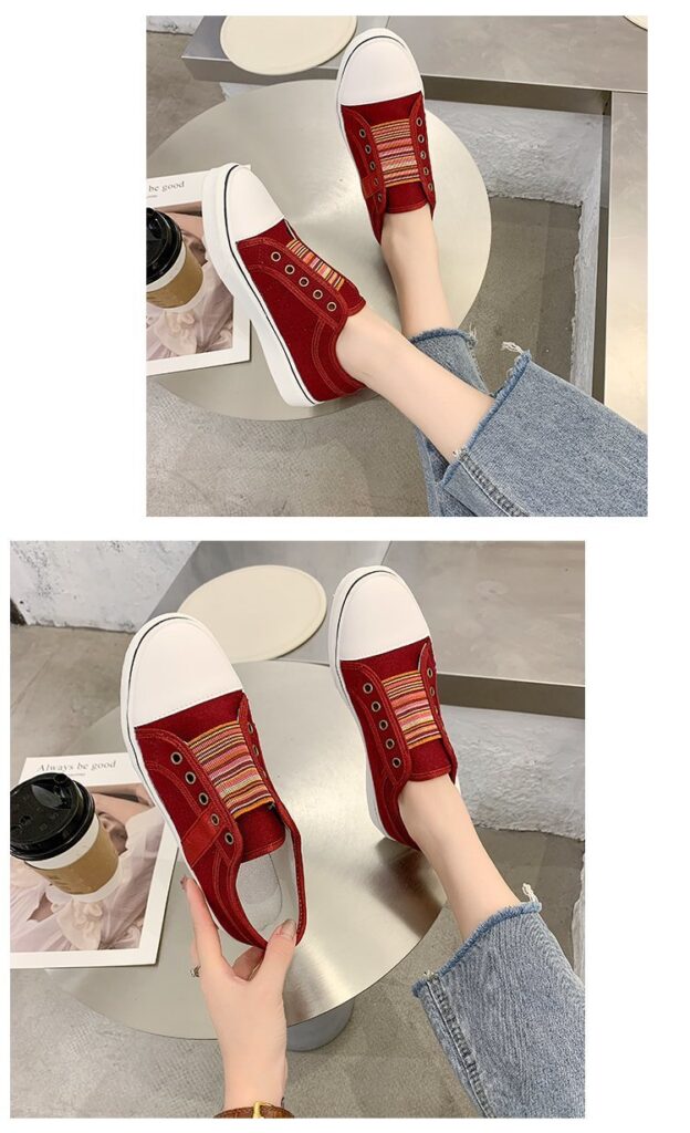 Women's Retro Zipper Fashion Patchwork Canvas Shoes