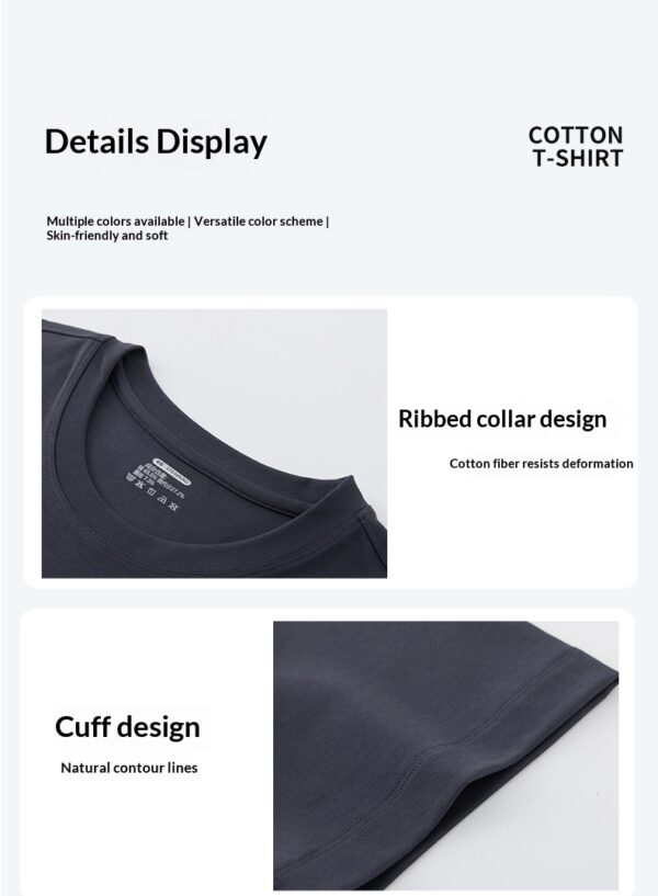 Cool Breathable Liquid-Ammonia Cotton Comfortable T-Shirt Casual Crew Neck Short-Sleeve For Men - Image 14