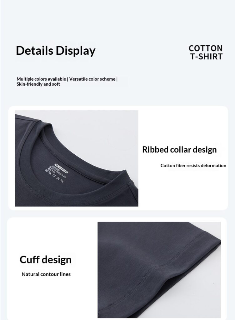 Cool Breathable Liquid-Ammonia Cotton Comfortable T-Shirt Casual Crew Neck Short-Sleeve For Men