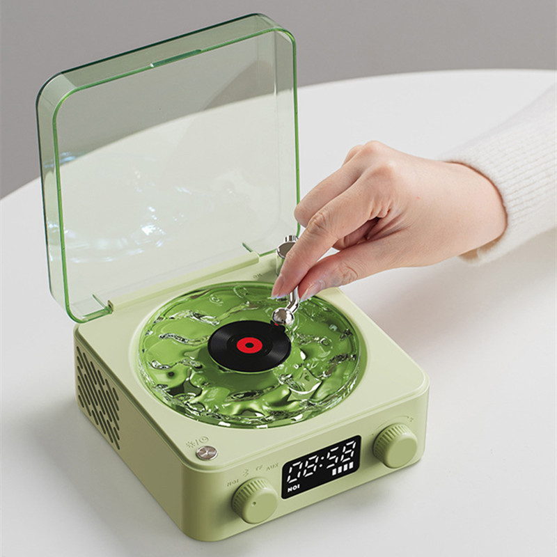 Retro Turntable Speaker Wireless Bluetooth-compatible 5.0 Vinyl Record Player Stereo Sound With White Noise RGB Projection Lamp Effect - Image 7