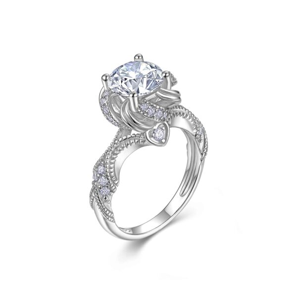 2-carat Luxury Fashion Minimalist Trend Jewelry Silver Ring Set With Top-quality Moissanite, Made Of S925 Silver With Electroplated Platinum. - Image 4
