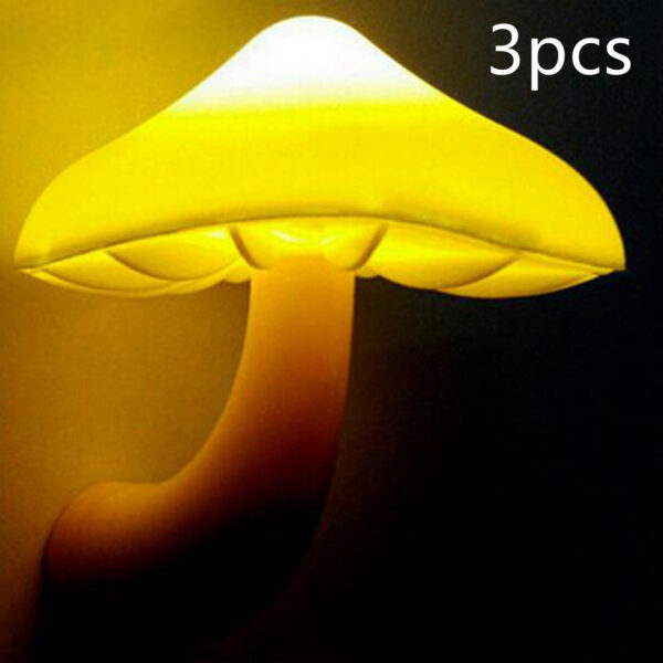 LED Night Light Mushroom Wall Socket Lamp EU US Plug Warm White Light-control Sensor Bedroom Light Home Decoration - Image 34