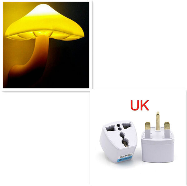 LED Night Light Mushroom Wall Socket Lamp EU US Plug Warm White Light-control Sensor Bedroom Light Home Decoration - Image 24