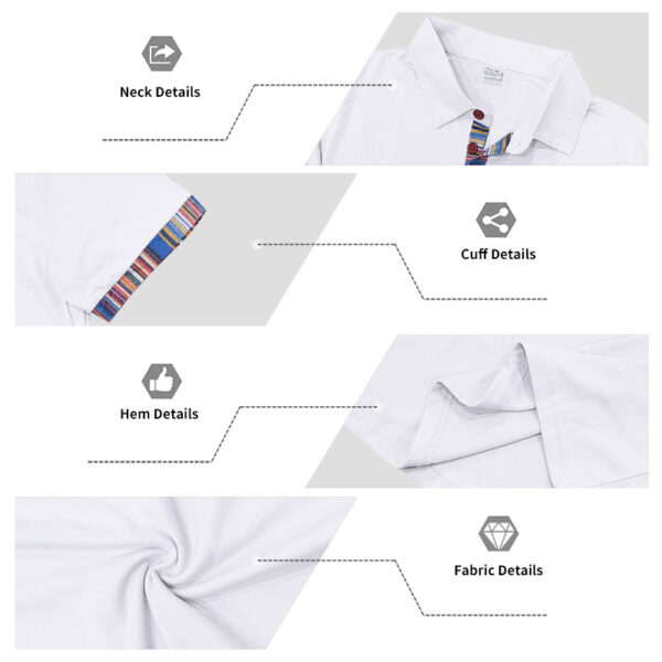 Men's Casual Lapel Contrast-color Polo Shirt Short-sleeve Polo Tee - Image 29
