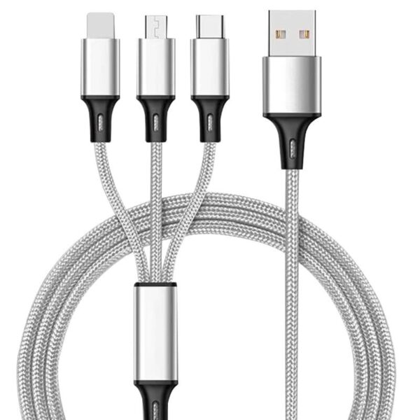 Charging Cable Cell Phone Charger Cord For Type C Micro USB 3 In 1 - Image 3