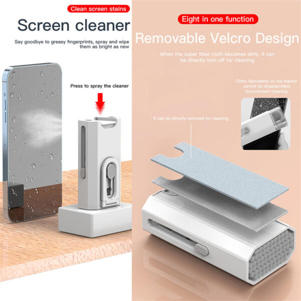 5 In 1 Screen Cleaner Kit Camera Phone Tablet Laptop Screen Cleaning Tools Earphone Cleaning Brush Pen For Office - Image 19