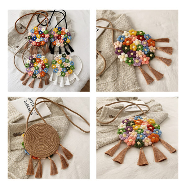 Ethnic Fluffy Bag For Women, Fashion Trend, Floral Small Round Bag, Stylish And Versatile, Can Be Worn On One Shoulder Or Cross-body - Image 20