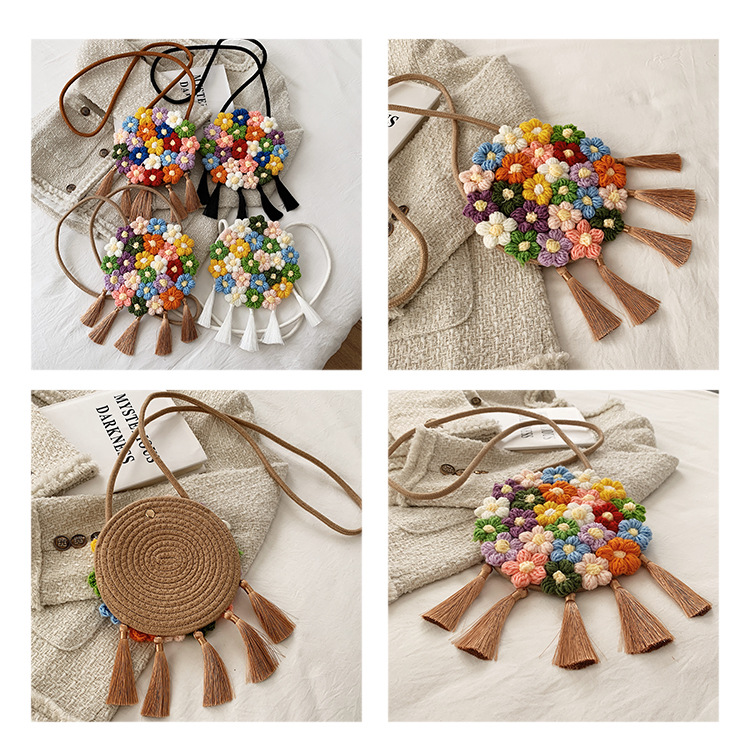 Ethnic Fluffy Bag For Women, Fashion Trend, Floral Small Round Bag, Stylish And Versatile, Can Be Worn On One Shoulder Or Cross-body - Image 20