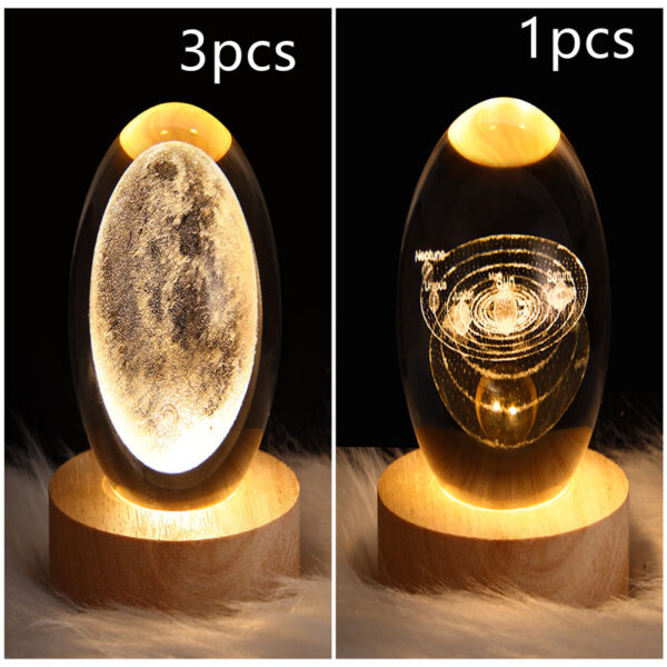 LED Night Light Galaxy Crystal Ball Table Lamp 3D Planet Moon Lamp Bedroom Home Decor For Kids Party Children Birthday Gifts - Image 44