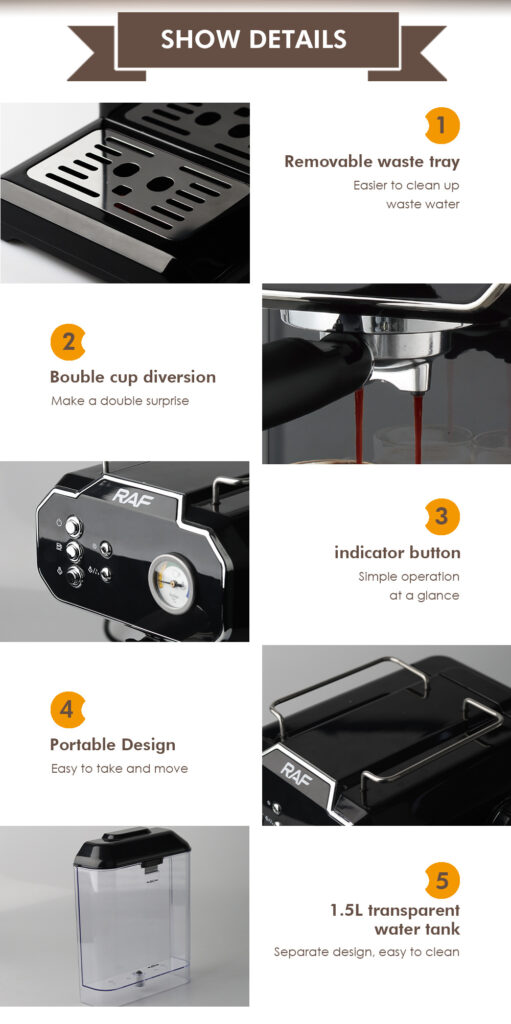 Household Small Semi-automatic High Pressure Steam Milk Froth Coffee Machine