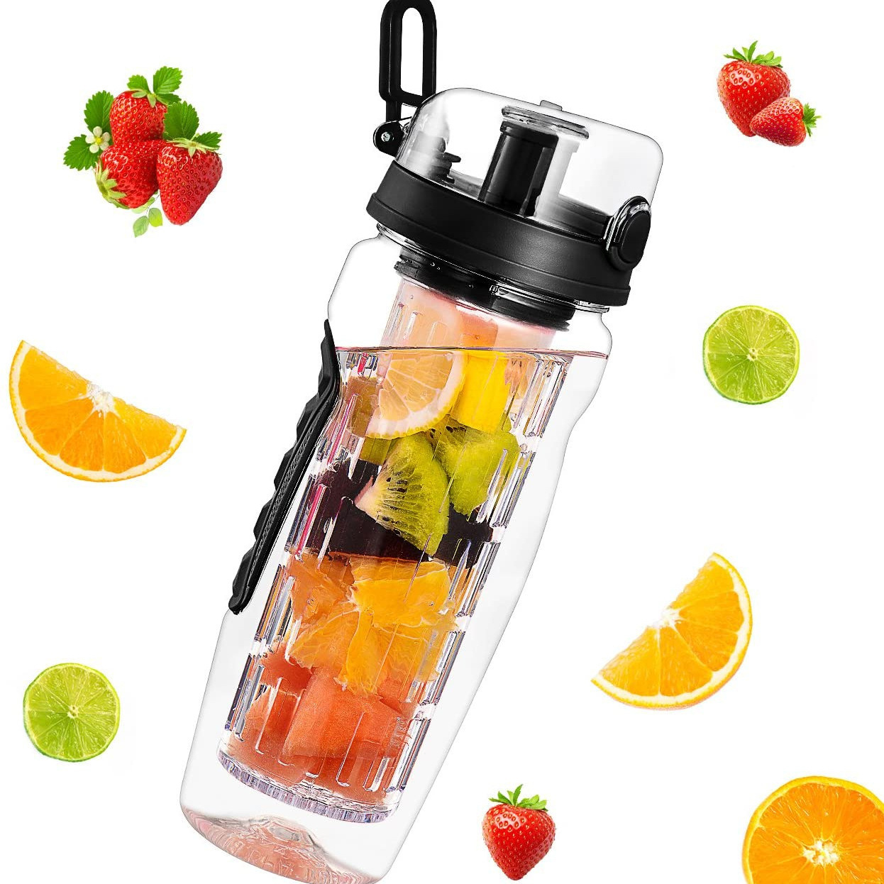 32Oz Fruit Infusing Infuser Water Bottle Water Fruit Bottle BPA Free Plastic Sport Fruit Infuser Water Bottles With Infuser Juice Shaker Drink Bottle Of Water - Image 1