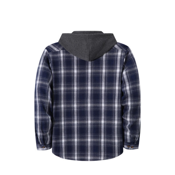 Mens Trendy Plaid Hooded Jacket - Image 18