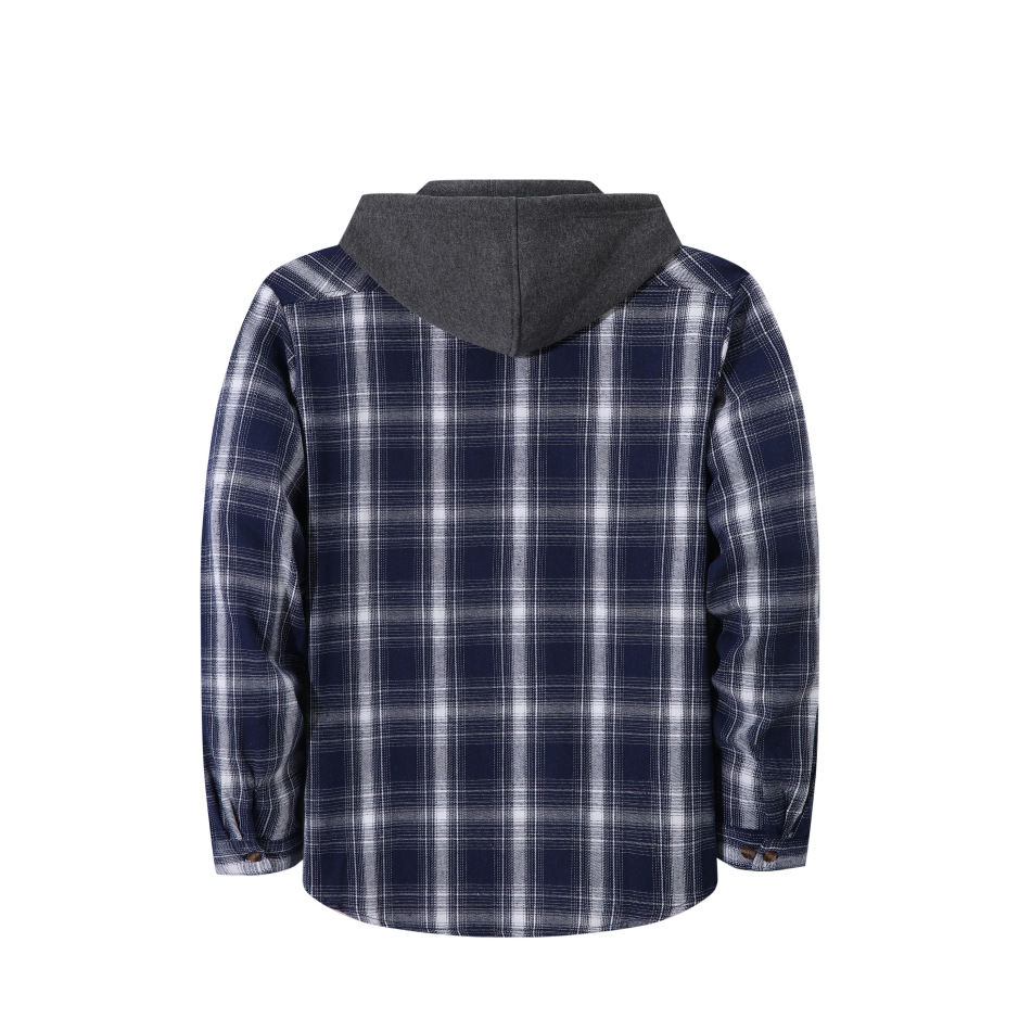 Mens Trendy Plaid Hooded Jacket - Image 18