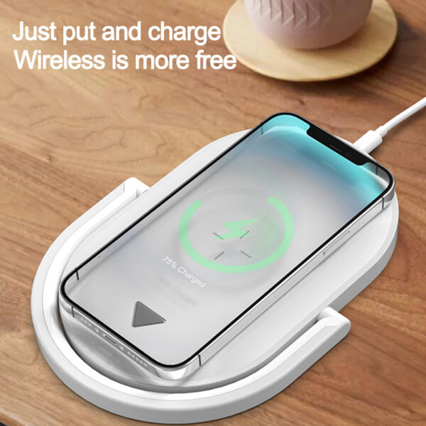 3 In 1 Foldable Wireless Charger Night Light Wireless Charging Station Stonego LED Reading Table Lamp 15W Fast Charging Light - Image 6