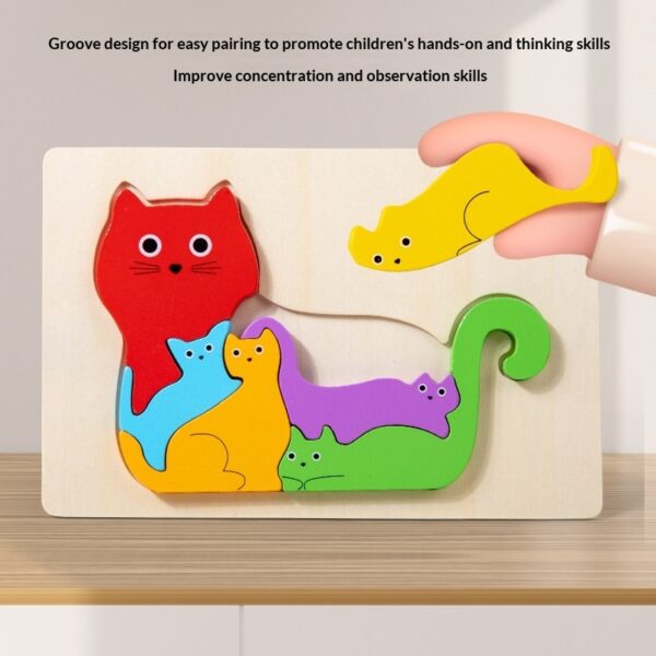 Wooden Dinosaur Animal Shape-Matching Grasping Board For Early Childhood Learning - Image 9