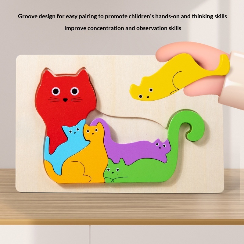 Wooden Dinosaur Animal Shape-Matching Grasping Board For Early Childhood Learning - Image 9