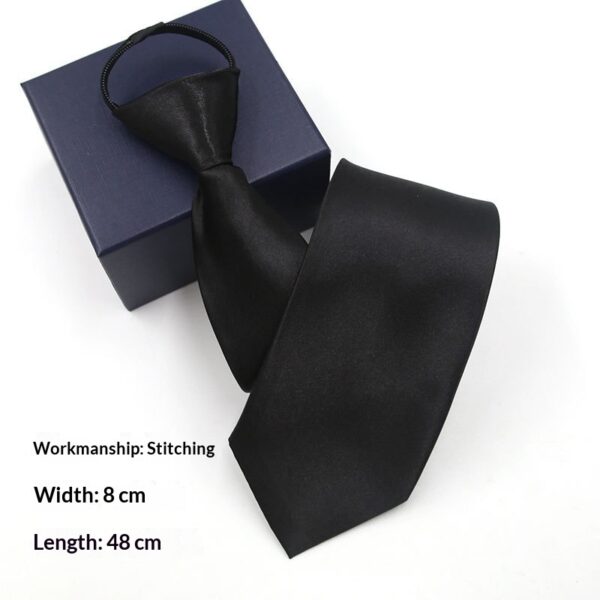 Mens Business Formal Zipper Tie With Blue Stripes - Image 19