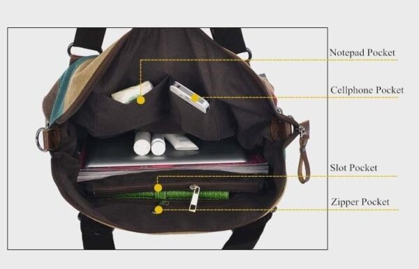 KVKY Brand Fashion Canvas Bag Brand Women Handbag Classic Patchwork Casual Female Shoulder Bags Striped Rainbow Purse Pouch - Image 13