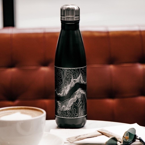 St. Paul - Minnesota Map Insulated Bottle in Matte Black - Image 4