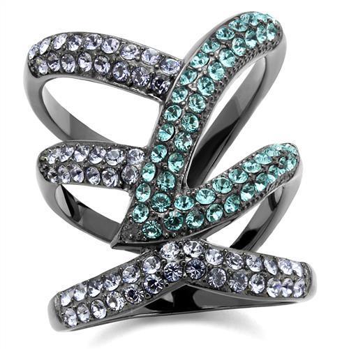 TK2766 - IP Light Black  (IP Gun) Stainless Steel Ring with Top Grade - Image 5