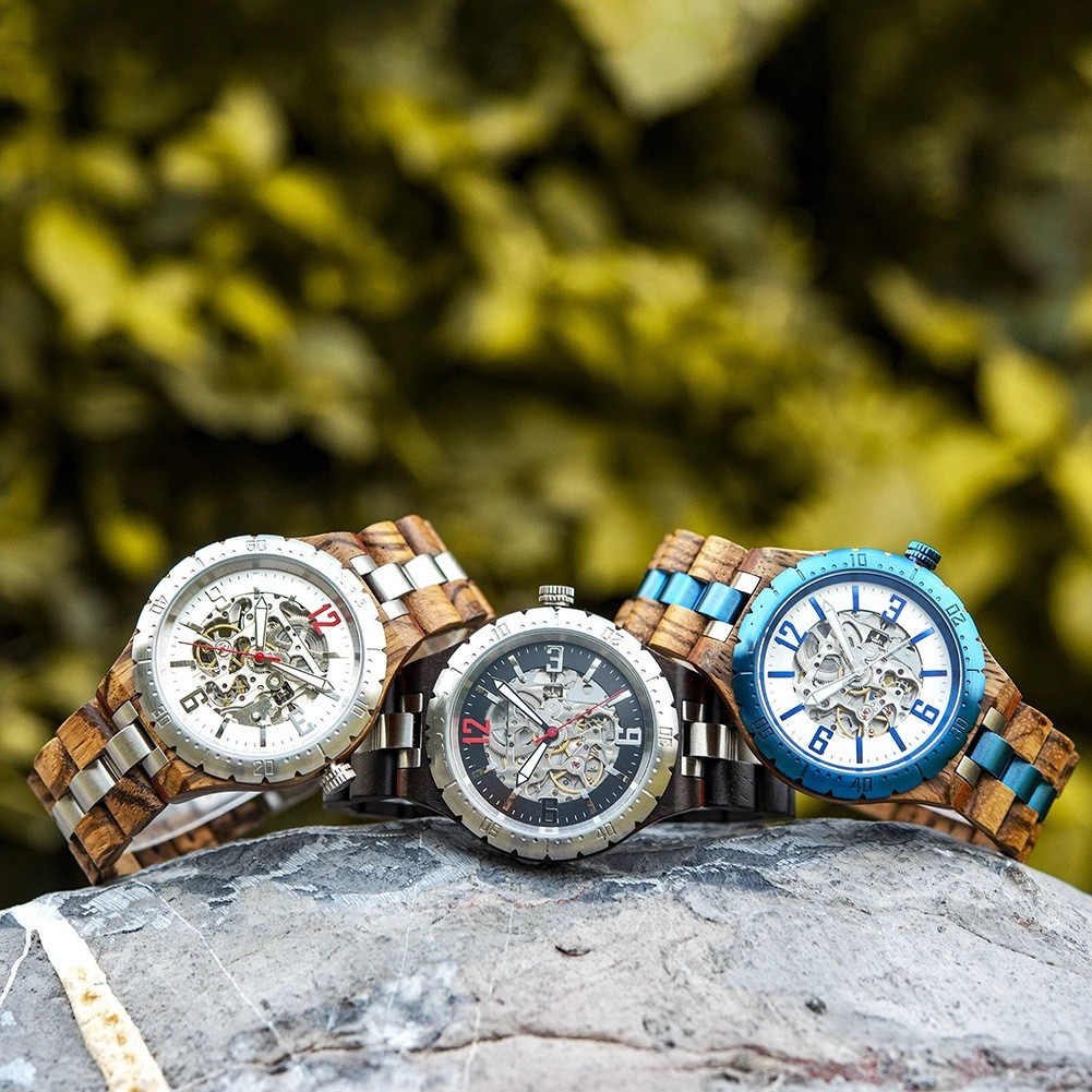 Wooden Automatic Mechanical Watches Men Luxury - Image 1