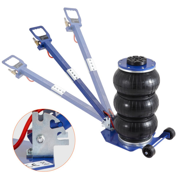 VEVOR Air Jack, 3 Ton 6600 Lbs Triple Bag Air Jack, Airbag Jack With Six Steel Pipes, Lift Up, 3-5 S Fast Lifting Pneumatic Jack, With Adjustable Long Handles For Cars, Garages, Repair Blue - Image 7
