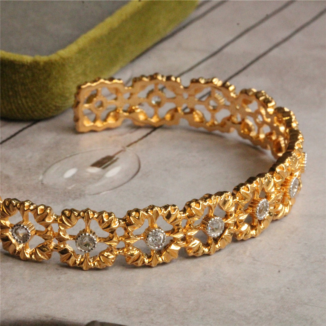 925 Silver Gold Plated Openwork Bracelet - Image 2