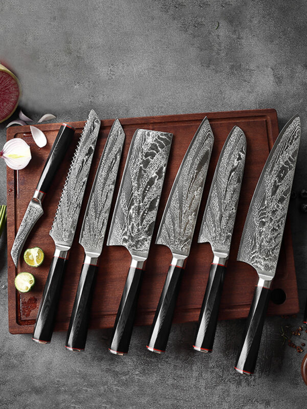 Damascus Steel Knife Chef's Knife Set Knife - Image 18