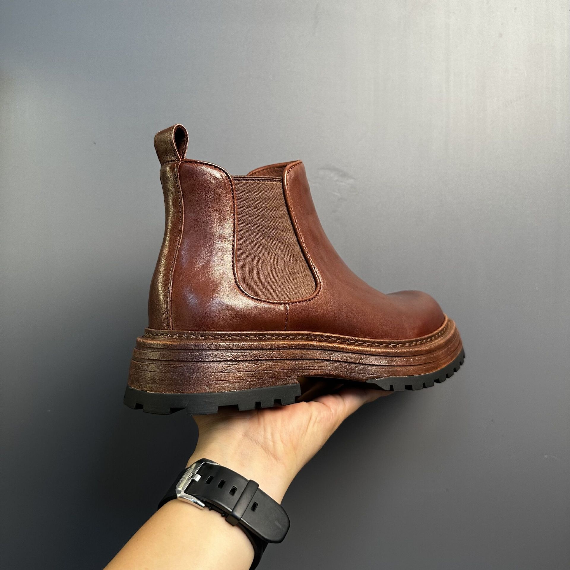 Men's Genuine Leather Retro Horse Leather High-top Martin Boots - Image 13