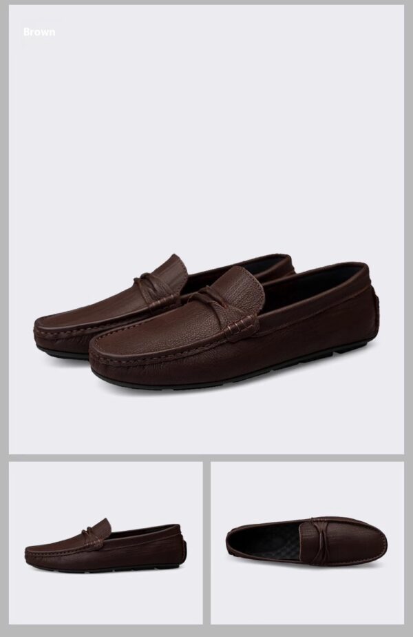 Genuine Leather Slip-on Lofter Peas Casual Shoes Men - Image 8