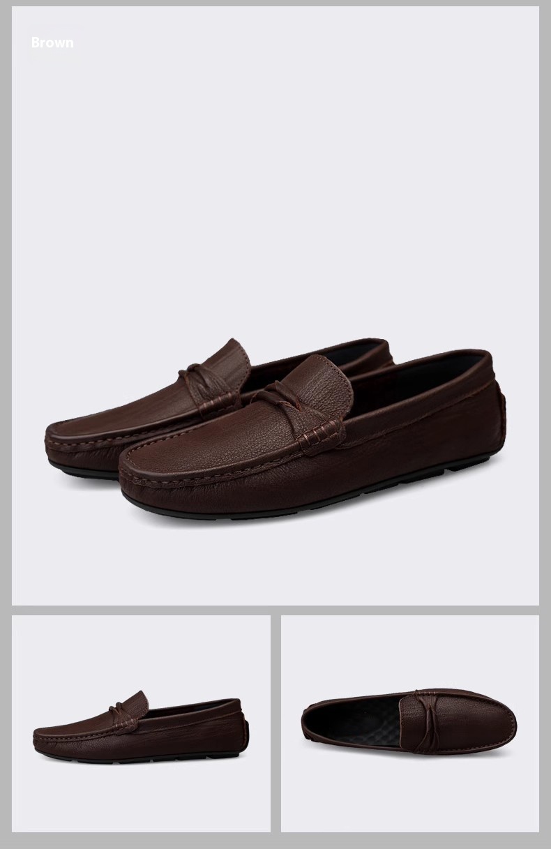 Genuine Leather Slip-on Lofter Peas Casual Shoes Men - Image 8