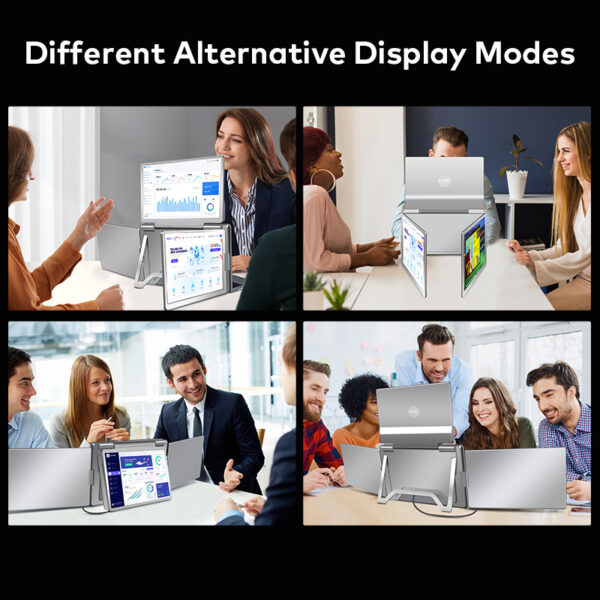Portable Triple-screen Display Connect Three Screens With A Single Cable Laptop Secondary Display Monitor - Image 11