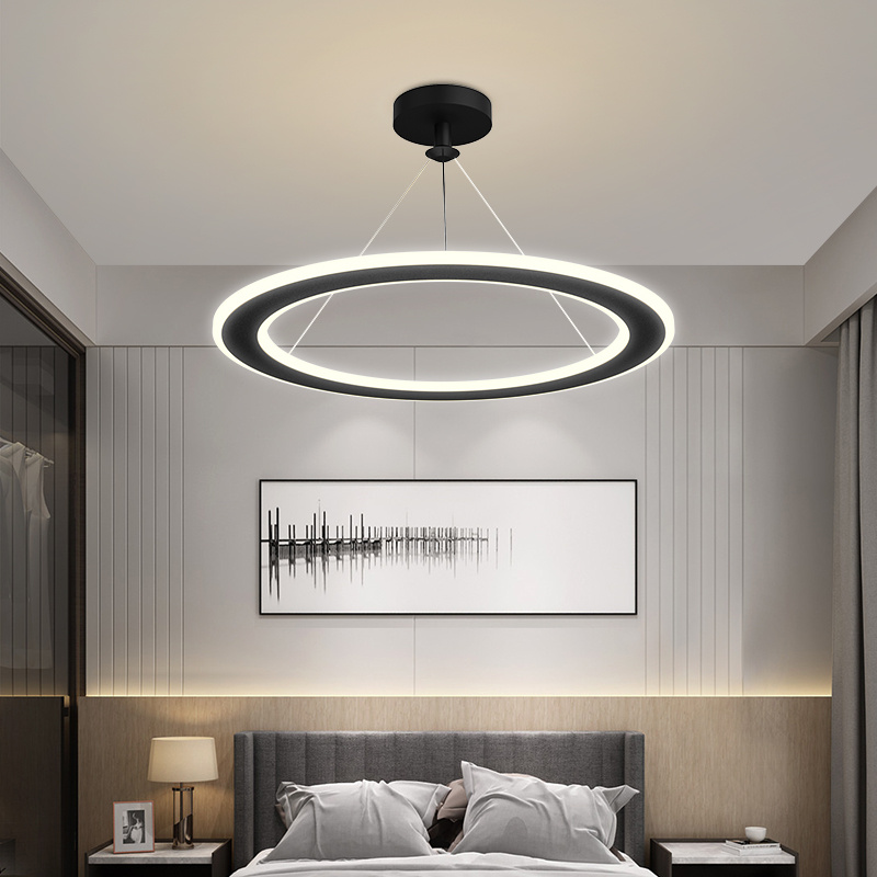 Simple Modern Circular Bedroom Study Chandelier - Image 1