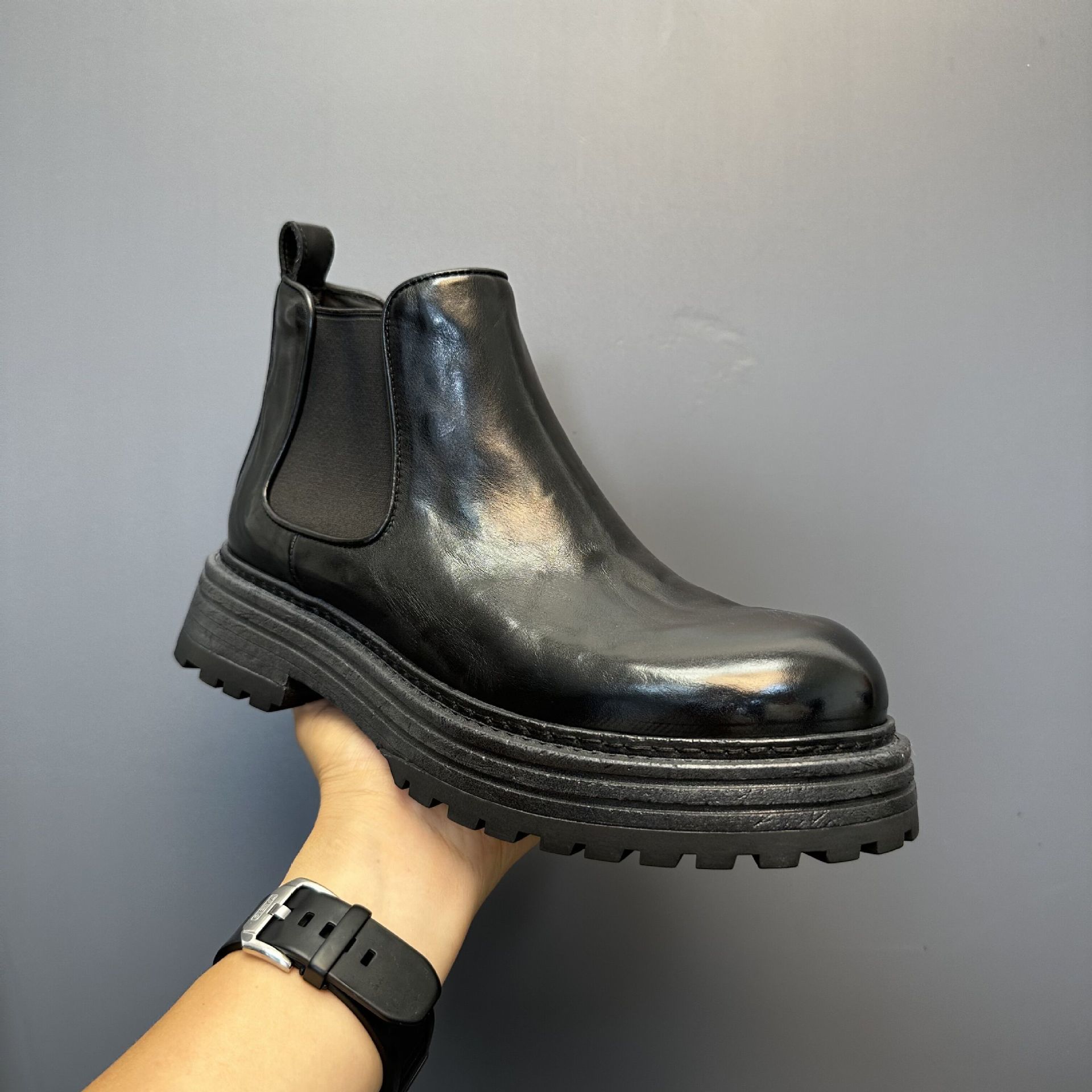 Men's Genuine Leather Retro Horse Leather High-top Martin Boots - Image 23