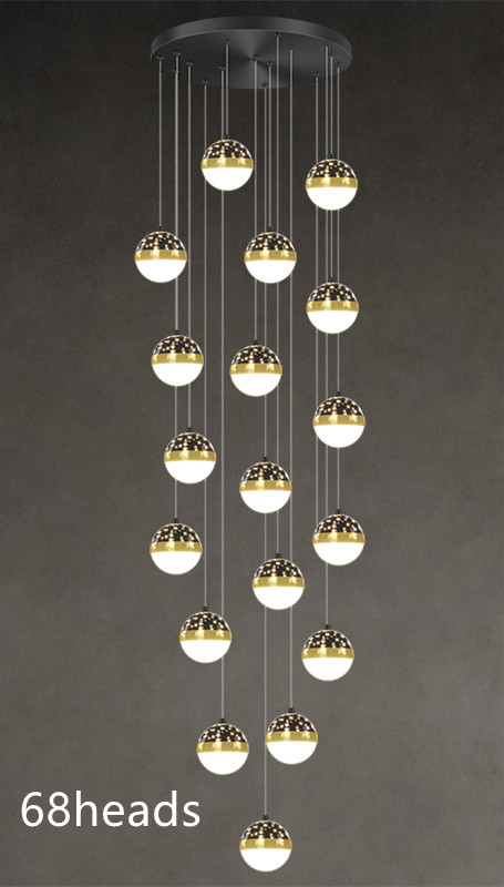 Nordic Luxury Luxury Villa Duplex Staircase Chandelier - Image 16