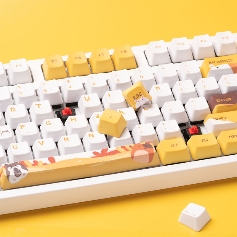 Black Jue Hairy Wired Mechanical Keyboard Cherry Key Cap Esports Game Typing - Image 3