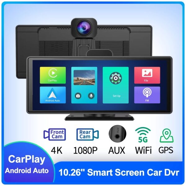Smart Screen Front And Back Dual Recording 1080P Streaming Media Mobile Phone Projection Carplay Recorder - Image 3