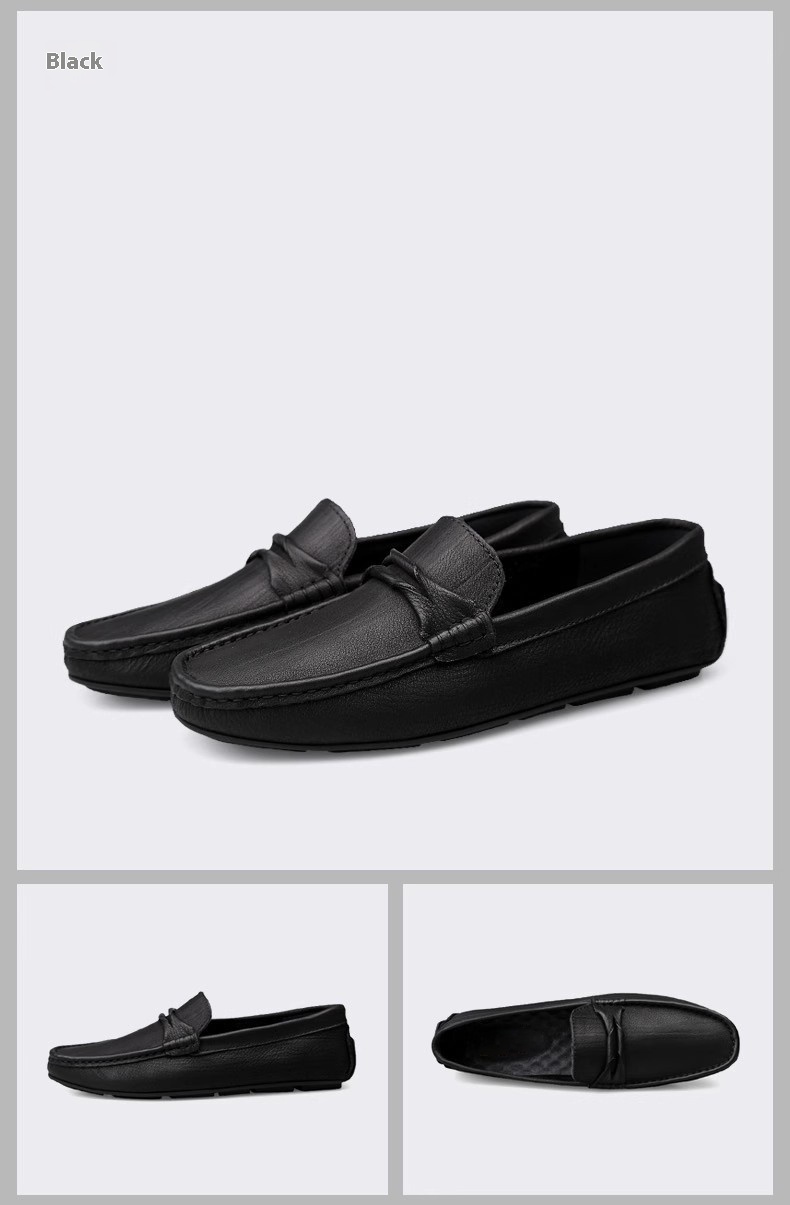 Genuine Leather Slip-on Lofter Peas Casual Shoes Men - Image 12