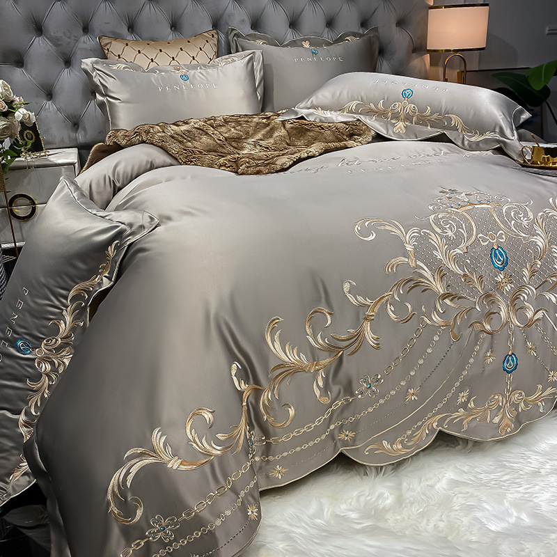 Ice Silk Quilt Sets Bed Sheets Bedding Four-piece Set - Image 48