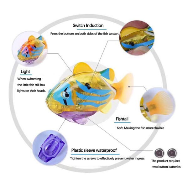 Cat Interactive Electric Fish Water Toy For Indoor Play Swimming Robot Fish Toys For Cat Dog Pet Baby Swimmer Bath Robofish Toys - Image 14
