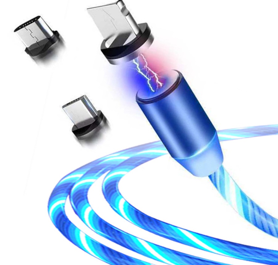 Compatible with Apple, Flowing Ligh Magnetic Streamer Data Line Cable for Iphone Android Typec - Image 6