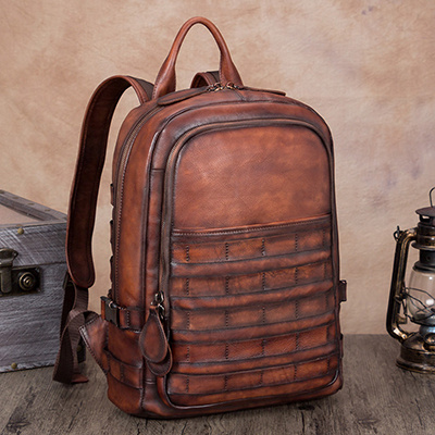 Men's backpack men's backpack men's leather - Image 3
